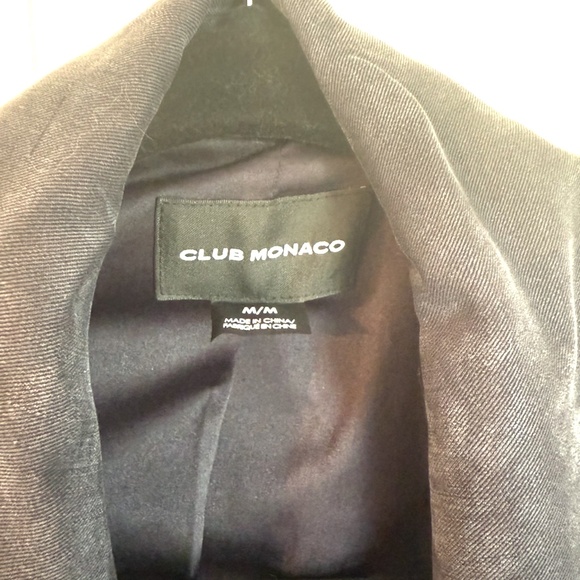 Club Monaco Frederrika Scalloped Navy Blue Trench Coat. Size Medium - Picture 6 of 10